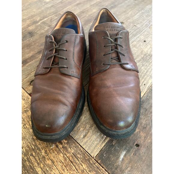 Timberland Men\'s Waterproof Brown Leather Oxford Shoes Size 9 M JL main image 9